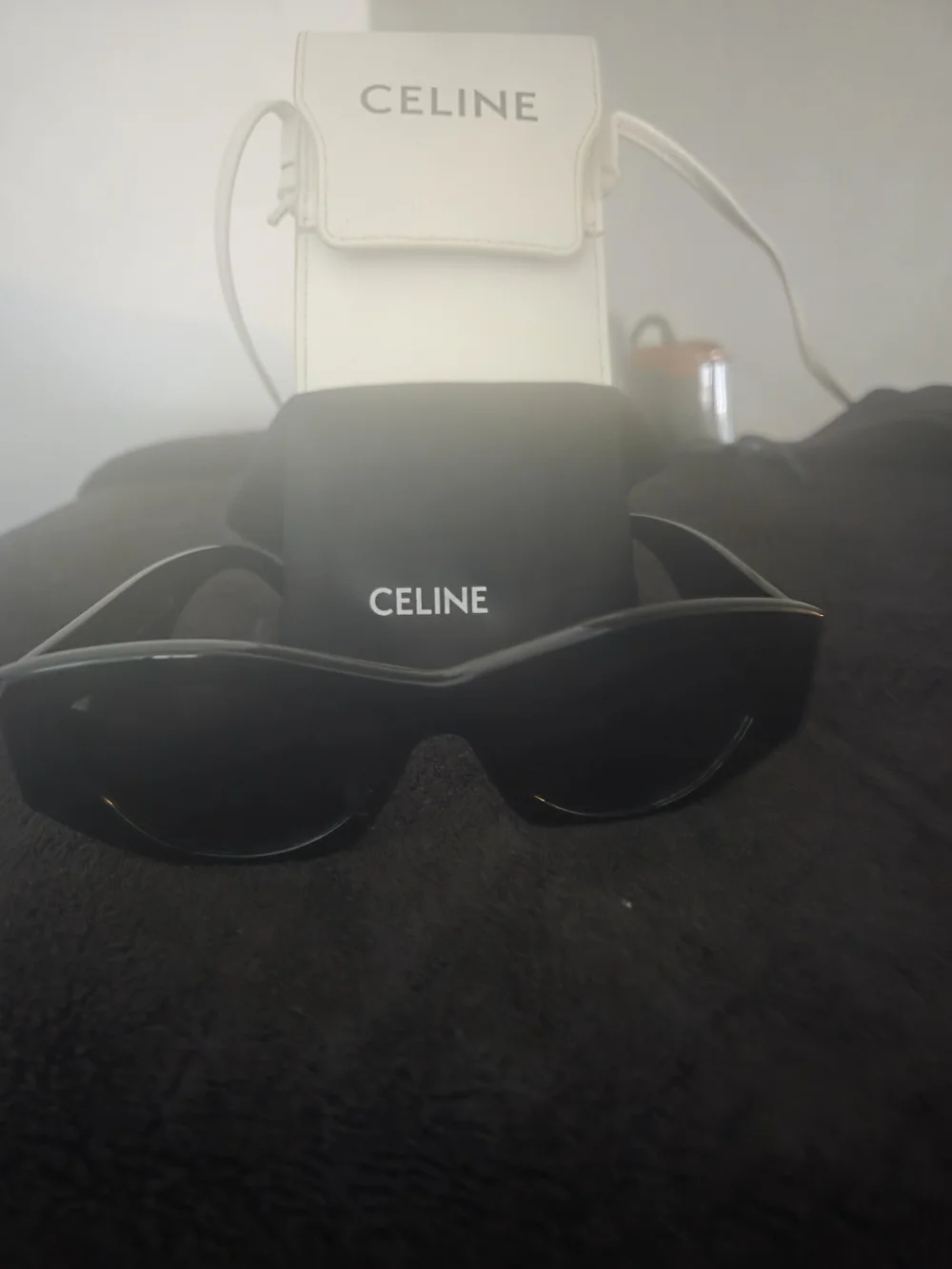 CELINE Black Sunglasses with Gold Logo - Picture 2 of 2
